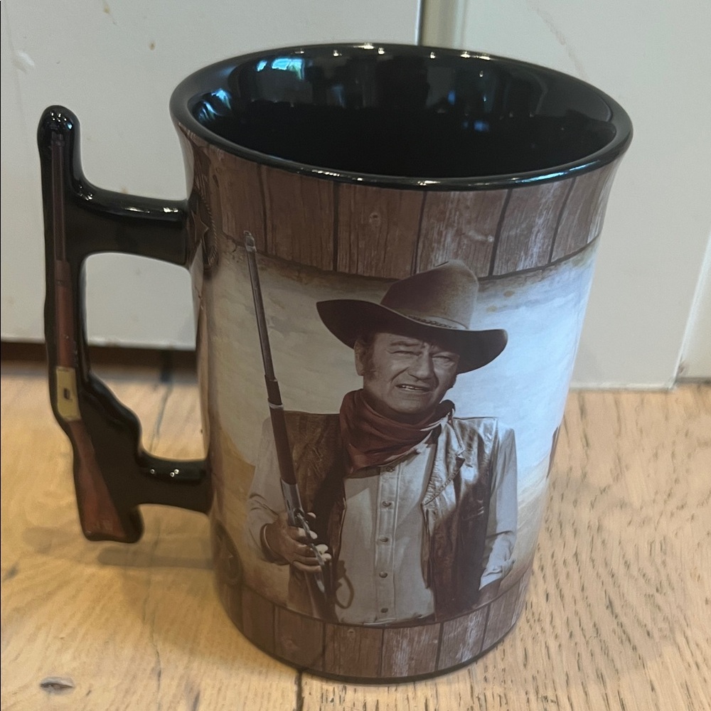 John Wayne Western-Themed Black Mug